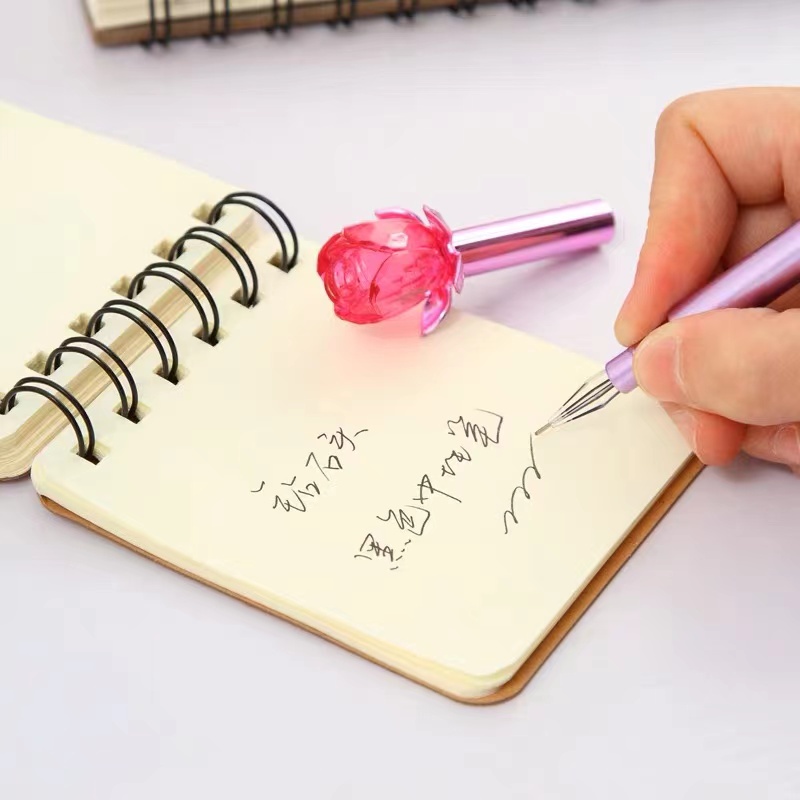 ปากกาเจลซิลิโคน-0-5-มม-หมึกสีดํา-ลายดอกไม้-สร้างสรรค์-สําหรับเขียน-ตกแต่งบ้าน