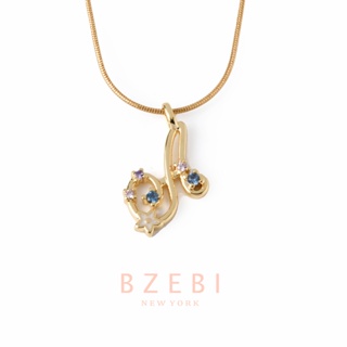 BZEBI สร้อยคอตัวอักษร a z แฟชั่น จี้สร้อยคอ ผู้หญิง สแตนเลส ประดับจี้รูปตัวอักษร สีทอง A-Z สําหรับผู้หญิง 663n