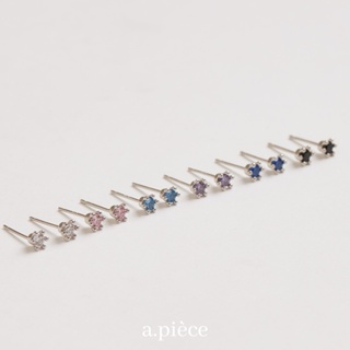 (โค้ด X8SFXJ ลด 20%) A.piece  ต่างหู [Silver 925 pin+Brass] Crown cubic stud earrings(448-453)