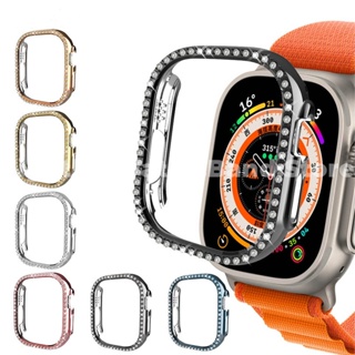 เคสป้องกันนาฬิกาข้อมือ ประดับเพชร สําหรับ Apple Watch Series Ultra 8 7 6 SE 5 4 3 2 1 iWatch ขนาด 49 มม. 41 มม. 45 มม. 44 มม. 42 มม. 40 มม. 38 มม.