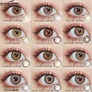 Eyeshare คอนแทคเลนส์นิ่ม สีน้ําตาล พร้อมของขวัญ เส้นผ่าศูนย์กลาง 14.5 มม. 2 ชิ้น