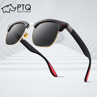 แว่นตากันแดด เลนส์โพลาไรซ์ เปลี่ยนสีได้ แฟชั่นเรโทร สําหรับผู้ชาย PTQ
