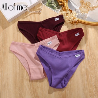 All of me M-4XL ขนาดใหญ่ กางเกงในผู้หญิง ชุดชั้นในผ้าฝ้าย กางเกงในหญิง สีพื้น กางเกงในเซ็กซี่ ชุดชั้นในสตรี