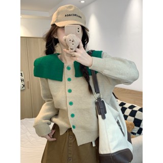 เสื้อคาร์ดิแกนแขนยาว คอกะลาสีน่ารัก แบบใหม่ เหมาะกับฤดูใบไม้ร่วง สุดชิค