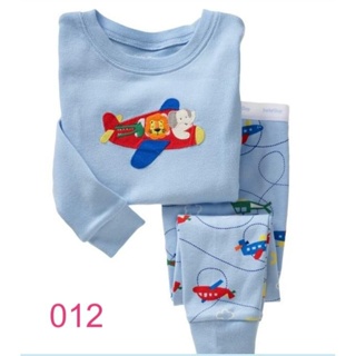 LBLP-012 ชุดนอนเด็กผู้ชาย ผ้าเนื้อบางนิ่ม สีฟ้า ลายเครื่องบิน 🚗พร้อมส่งด่วนจาก กทม.🇹🇭