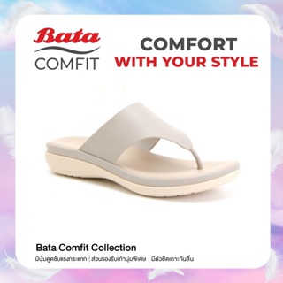 *Best Seller* Bata COMFIT รองเท้าเพื่อสุขภาพ Comfortwithstyle รองเท้าแตะ ลำลองแบบหนีบ สำหรับผู้หญิง สีเทา 6712329