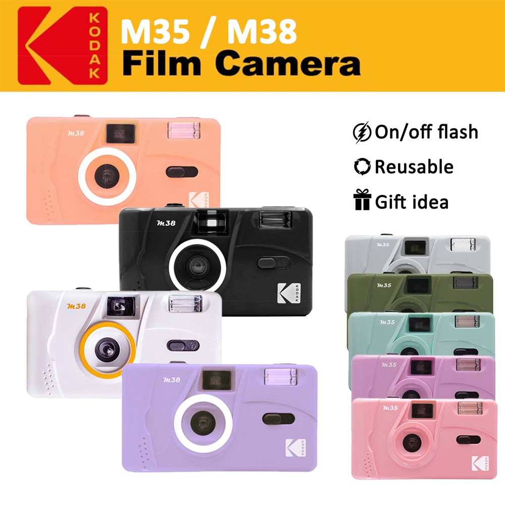 ราคาและรีวิว**Best Gift** Kodak Reusable Vintage Film Camera M35 M38 Size 35 mm with Free Pouch & Gift Paper Bag