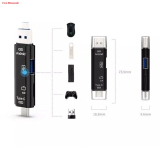 จัดส่งตรงจุด5 in 1 OTG Card Reader, USB 2.0 Micro TF SD Type-C Reader