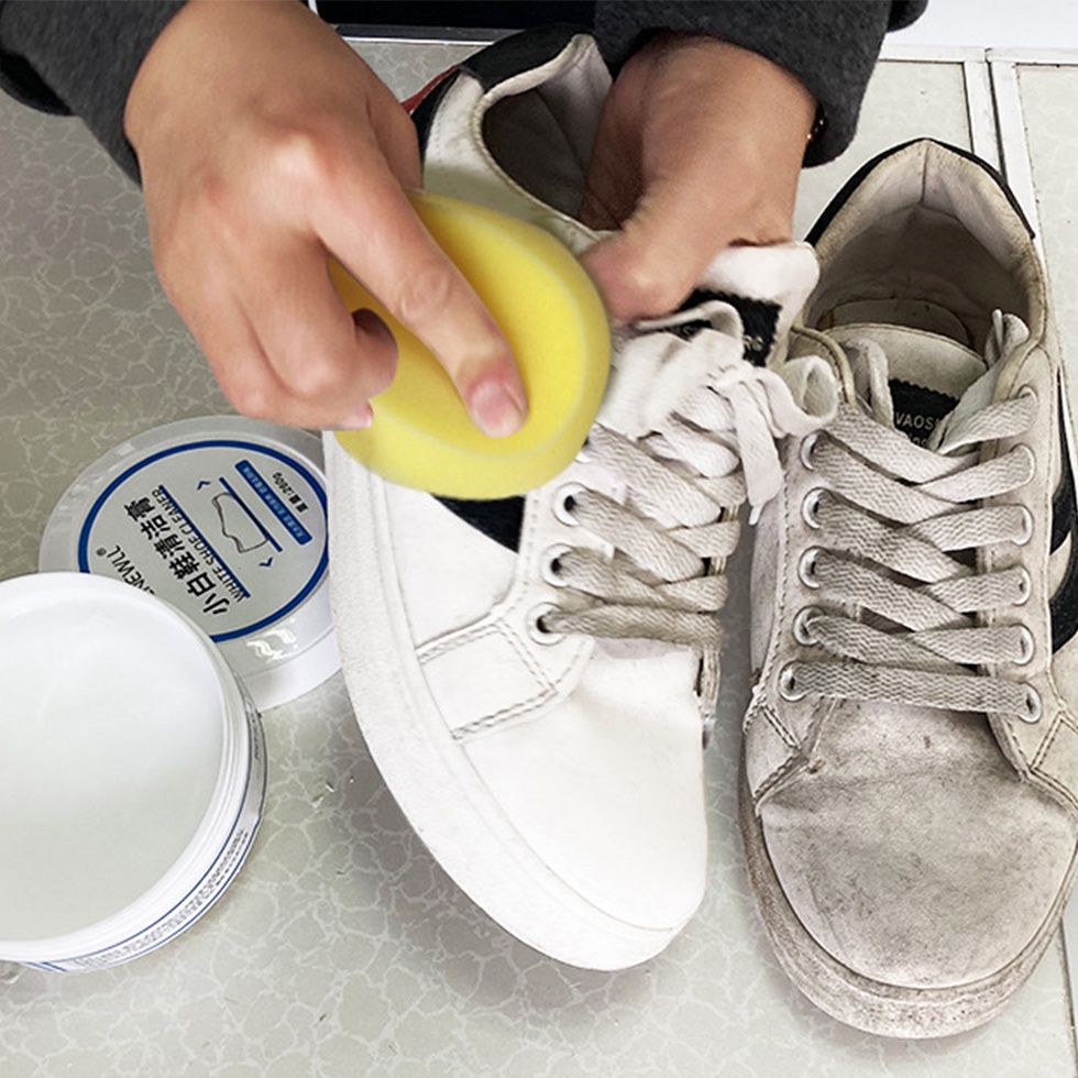 ภาพสินค้าครีมขัดรองเท้า  ขาว  น้ำยาขัดรองเท้าขาว White Shoe Cleaner พร้อมฟองน้ำสำหรับขัด ส่งจากไทย ทำงาน จันทร์-เสาร์ จร้าาา จากร้าน praditkengmars บน Shopee ภาพที่ 5