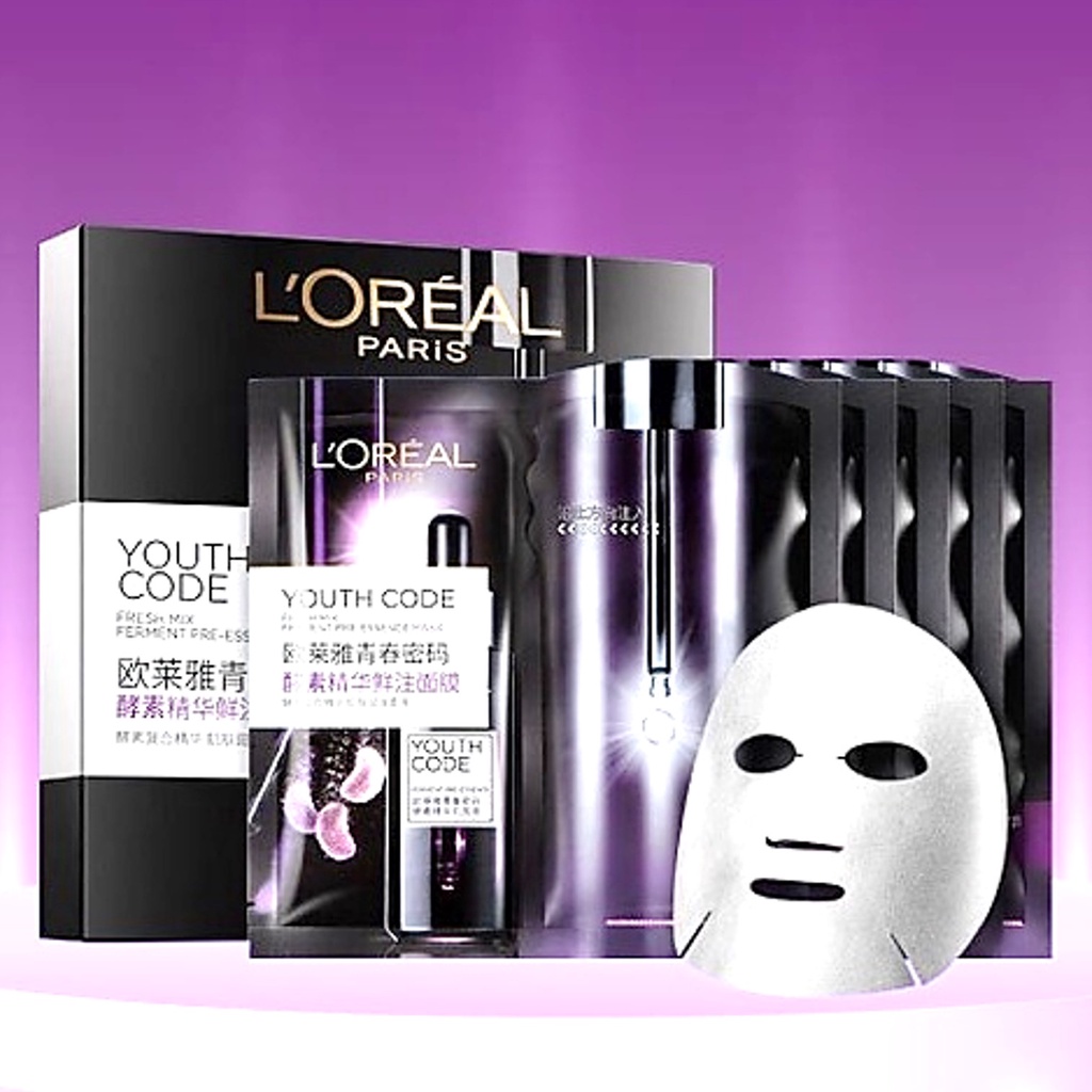 L’Oreal Paris YOUTH CODE Fresh Mix Ferment Pre-Essence Mask (5 Sheets ...