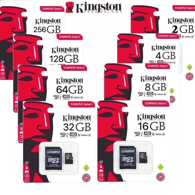 ราคาและรีวิวเมมโมรี่การ์ด Kingston Micro sd card Memory Card 2GB/4GB/8GB/16GB/32GB/64GB/128GB