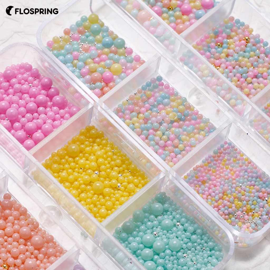 flospring-1-กล่องของขวัญเครื่องประดับเล็บลูกปัดสําหรับร้านทําเล็บผู้หญิงเล็บลูกปัดเครื่องประดับมินิทรงกลม