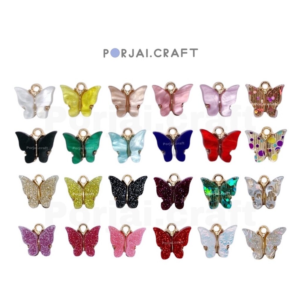 ภาพหน้าปกสินค้าจี้ผีเสื้อ Butterfly pendants 16mm จากร้าน porjai.craft บน Shopee