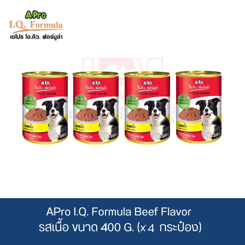 APro I.Q. Formula Beef Flavor อาหารเปียกสุนัข รสเนื้อ ขนาด 400g.(x4 ...