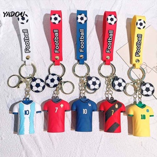 YADOU ตุ๊กตาฟุตบอลรูปดาวฟุตบอล พวงกุญแจ พัด ของขวัญขนาดเล็ก ของที่ระลึก C Luo จี้ฟุตบอลโลก จี้เสื้อเนย์มาร์