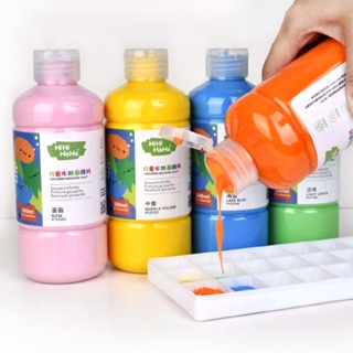สินค้า สีโปสเตอร์ สีเทมพาร่า สำหรับเด็ก ล้างออกง่าย ปลอดสารพิษ hihihaha ขวด 500 ml TEMPERA Children Gouache Paint