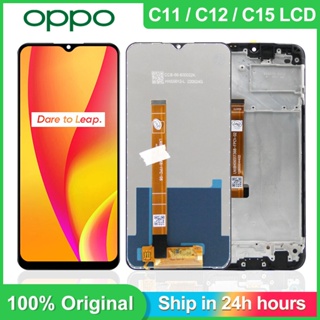 6.5&amp;quot; ของแท้ อะไหล่หน้าจอสัมผัส LCD 10 หน้าจอสัมผัส แบบเปลี่ยน สําหรับ Oppo Realme C11 C15 RMX2185 RMX2180 Realme C12