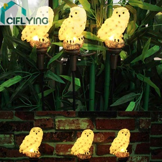 Cifly 2 ชิ้น ไฟ LED นกฮูก กลางแจ้ง สนามหญ้า เดิมพัน โคมไฟ ตกแต่งบ้าน สวน
