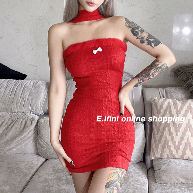 e-ifini-dress-ชุดคริสต์มาส-ชุดสีแดง-016