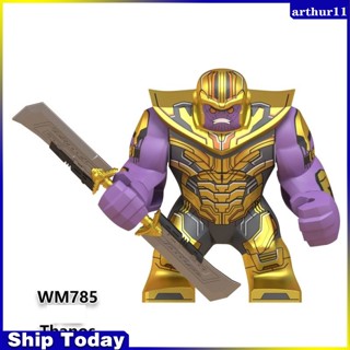 ของเล่นบล็อกตัวต่อเลโก้ รูปซุปเปอร์ฮีโร่ Avengers Thanos Black Panther War Machine Iron Man ขนาดเล็ก