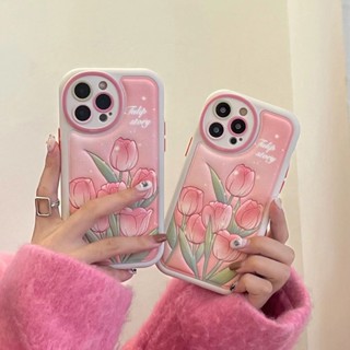 ✨ส่งเชือกเส้นเล็ก✨เคสไอโฟน 14 Pro Max 13 12 11 เคส for iPhone 14พลัส วัสดุหนัง ดอกไม้ พกง่ายๆ การป้องกันการตก Case