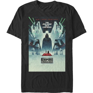 The Empire Strikes Back 40th Anniversary Star Wars T-Shirt เสื้อ ยืด ผู้ชาย เสื้อยืดน่ารักๆ