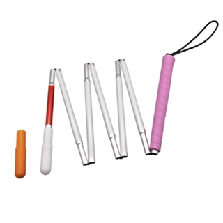 120cm-155cm White Cane, Aluminum Folding Cane for The Blind,Folds Down 7 Sections,Pink Handle, with 2 Tips 7PEA-PIK