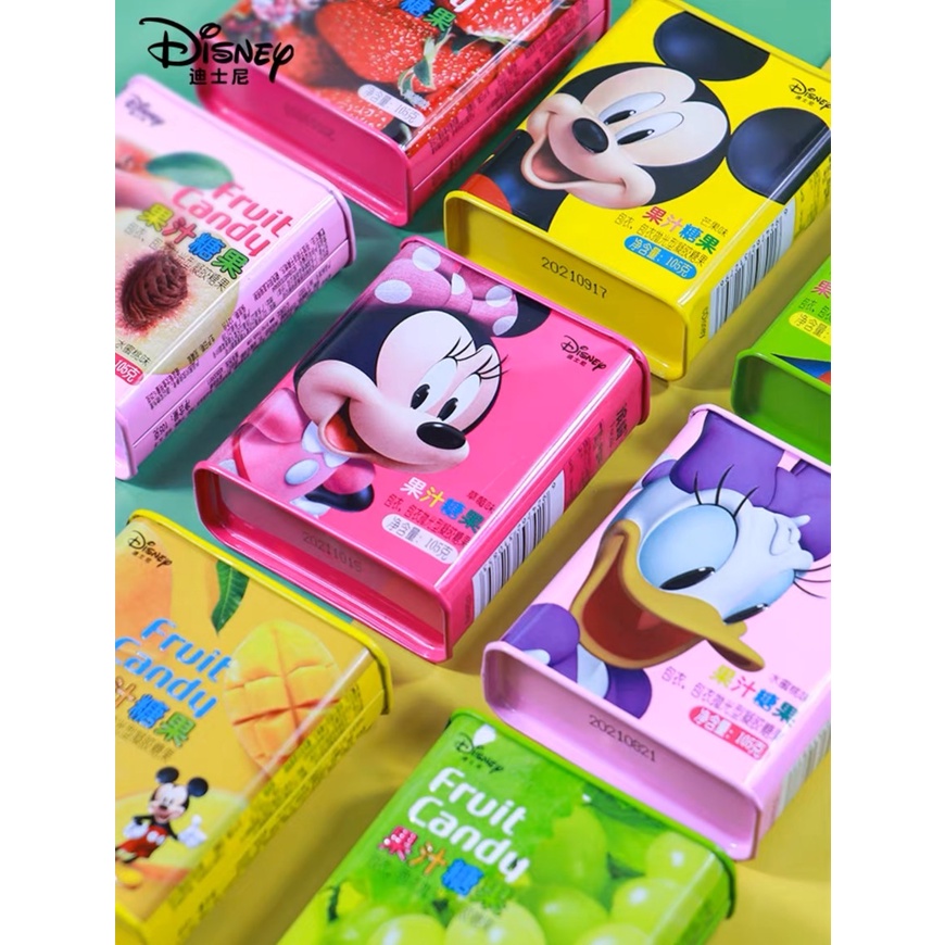 พร้อมส่งจากไทย-disney-ลูกอมกระป๋องเหล็ก-รสผลไม้