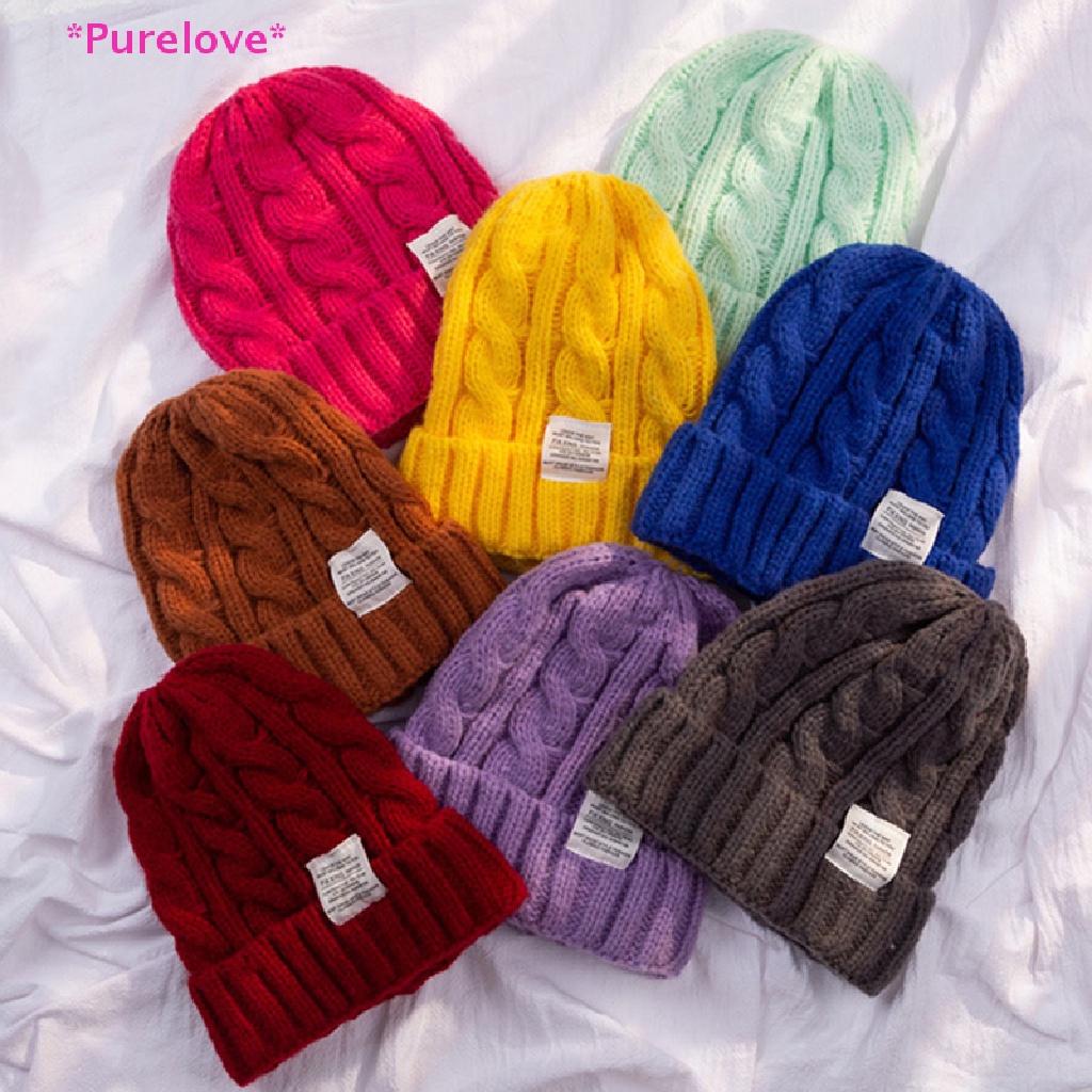purelove-gt-หมวกบีนนี่-ผ้าถัก-ให้ความอบอุ่น-แฟชั่นฤดูหนาว-สําหรับผู้หญิง
