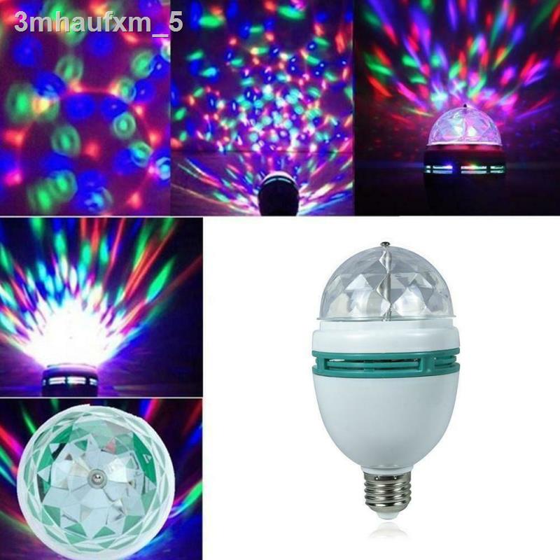 หลอดไฟ-led-rgb-หมุนอัตโนมัติ3w-e27ไฟเวทีไฟปาร์ตี้ดิสโก้ไฟเวทีไฟเวทีคริสตัลบอลหลอดไฟหมุน-rgb