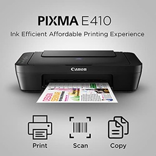 Multifunction Inkjet Printer ราคาประหยัด CANON Pixma E410 Print Scan Copy + หมึกแท้พร้อมใช้งาน 1 ชุด