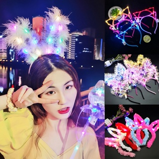 【AG】LED Head Bands Rabbit Ears Gold Wire Headband Decoration LED Luminous Hairband for Party