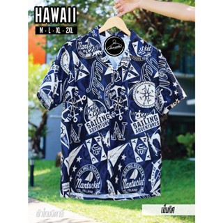 ⚡️เสื้อฮาวาย hawaii เชิ้ตเกาหลี ลายเข็มทิศ  ผ้านิ่มขึ้น สไตล์เกาหลีมาแรง ส่งจากไทย⚡️