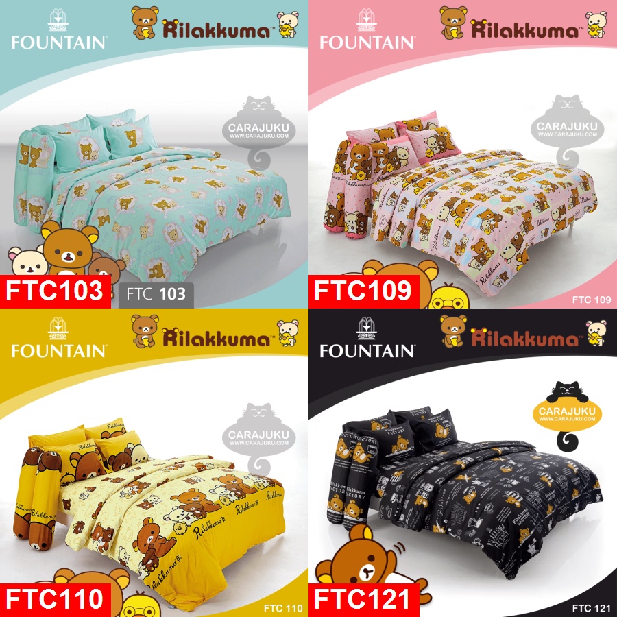 9-ลาย-fountain-ชุดผ้าปูที่นอน-ริลัคคุมะ-rilakkuma-total-ฟาวเท่น-ชุดเครื่องนอน-ผ้าปู-ผ้าปูเตียง-ผ้านวม-หมีคุมะ-kuma