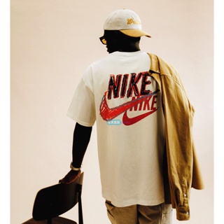 Nike Nsw Round Neck Trendy Graffiti Print Back Big LOGO Sports Casual Short-Sleeved T-Shirt DO6369-133 The New
