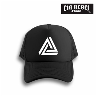 หมวกตาข่าย ทรงสามเหลี่ยม ลายโลโก้ DISTRO TRUCKER - CIA REBEL