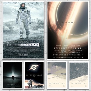 โปสเตอร์กระดาษคราฟท์ ลายภาพยนต์ Interstellar สไตล์วินเทจ สําหรับตกแต่งผนังบ้าน บาร์