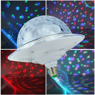 LED UFO Bluetooth Crystal magic ball หลอดไฟดิสโก้ พร้อมลำโพงบูลทูธอัจฉริยะ เปลี่ยนสี หรี่ไฟ ควบคุมด้วยรีโมท