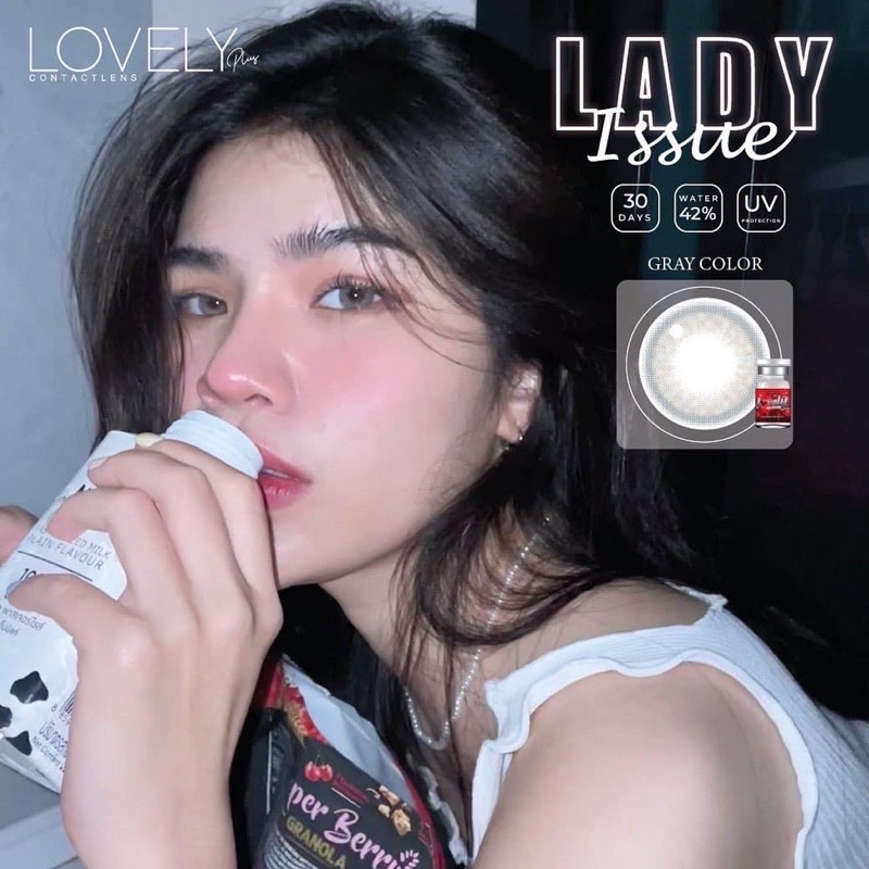 lady-issue-gray-ขนาดตาโต-bigeyes-กรองแสง-uv-จดทะเบียนถูกต้อง-เลนส์สัญชาติเกาหลี