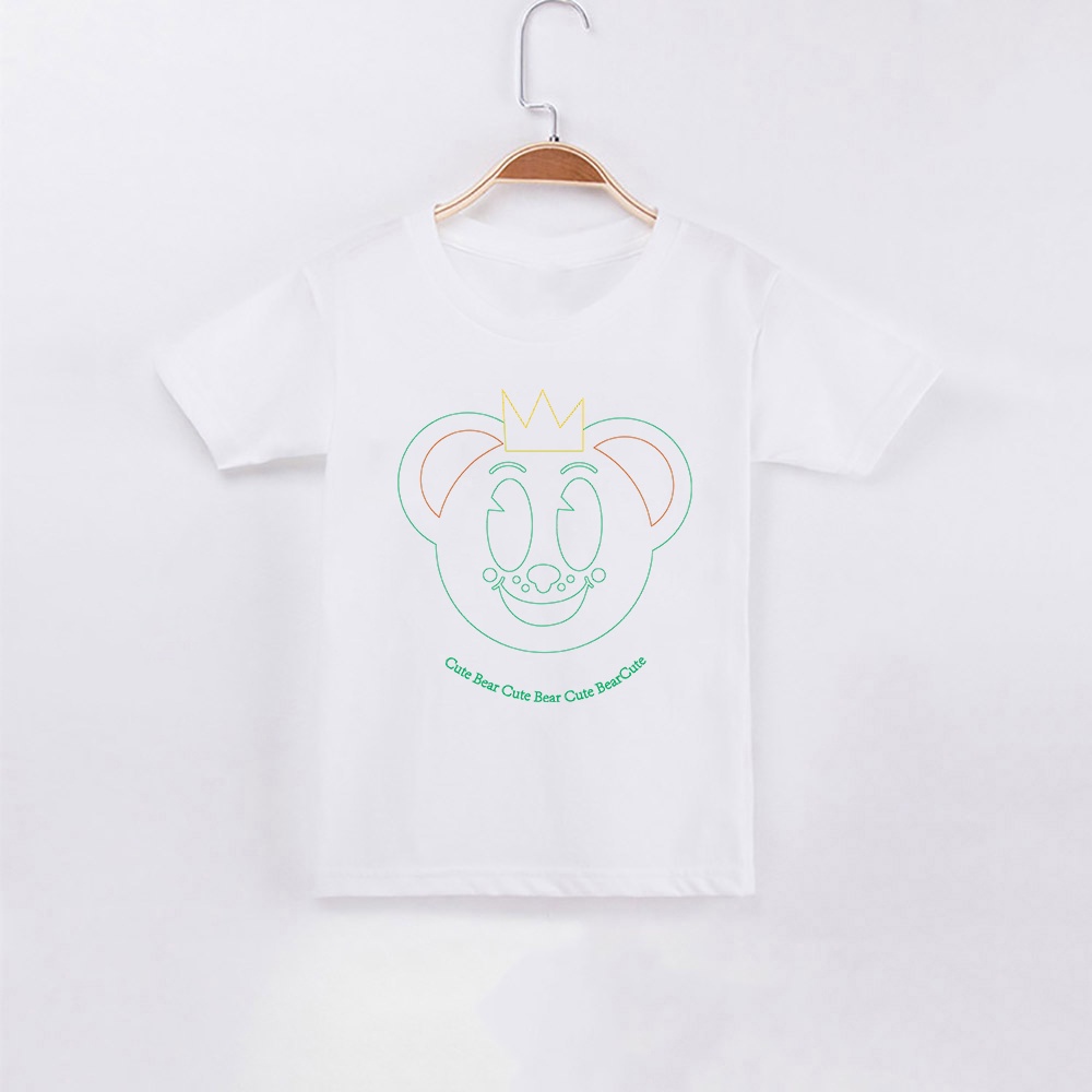 เสื้อยืดพิมพ์ลายตุ๊กตาหมีน่ารัก-เทรนด์แฟชั่นสำหรับพ่อแม่ลูก-ของขวัญที่ดีที่สุดสำหรับเด็ก