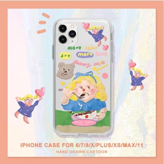 เคสโทรศัพท์ ซิลิโคน ลายการ์ตูน เด็กผู้หญิงผมทอง สำหรับfor  iPhone  7/8 7p/8plus X/Xs Xs max XR 11 11pro 11pro max 6/6S 6P/6SP 12MINI 12 12PRO 12PROMAX