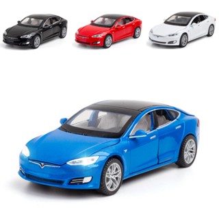 โมเดลรถยนต์ 1:32 Tesla Model S แบบดึงถอยหลัง ของเล่นสําหรับเด็ก