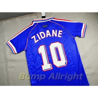 Retro : เสื้อฟุตบอลย้อนยุค Vintage ทีมชาติ ฝรั่งเศส เหย้า FRANCE 1998 + 10 ZIDANE , เสื้อเปล่า !!
