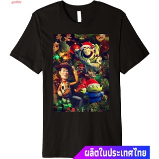 gothic เสื้อยืดลำลอง Disney Pixar Toy Story Christmas Tree Ornaments Premium T-Shirt Mens Womens T-shirts