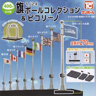 Sun Pole 1/24 Flag Pole Collection &amp; Picorino Set of 8 Types Japan Capsule Toy