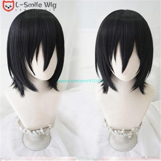 Bungo Stray Dogs Fyodor Dostoevsky Short Black Cosplay Wig Heat Resistant Synthetic Hair Perucas Cosplay Wigs + Wig Cap