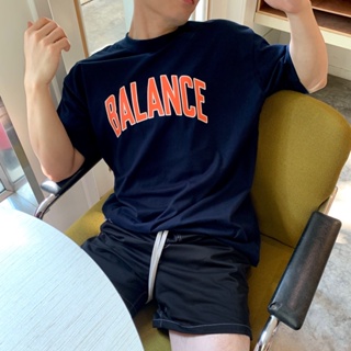 🔥 เสื้อยืด BALANCE🧡🧡 #Oversize เสื้อยืดชาย คอกลม แขนสั้น เสื้อยืดคอกลม / ลายอินเทรนด์🔥