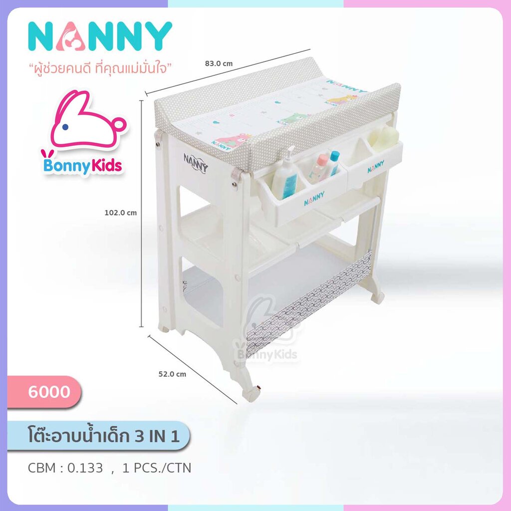 2817-ชุดโต๊ะอาบน้ำเด็กและเปลี่ยนผ้าอ้อมเด็ก-nanny-แนนนี่