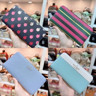 Kate spade Lg cont wallet WLRU120 กระเป๋าสตางค์ซิปรอบมีหลายสี สีล้วน