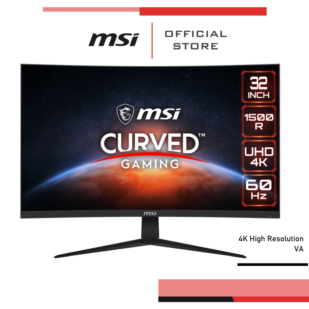 MSI Monitor G321CUV จอ 4K 32นิ้ว Curve1500R (จอมอนิเตอร์) จอคอมพิวเตอร์ เกมมิ่งมอนิเตอร์